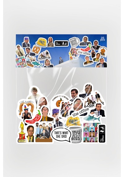 The Office Sticker Paketi 25 Parça Kaliteli Su Geçirmez Etiket Seti Çok Renkli