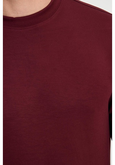 Tudors Erkek Relax Fit Rahat Kesim Uzun Kollu Ekstra Yumuşak Bisiklet Yaka Bordo Sweatshirt-41868 Bordo