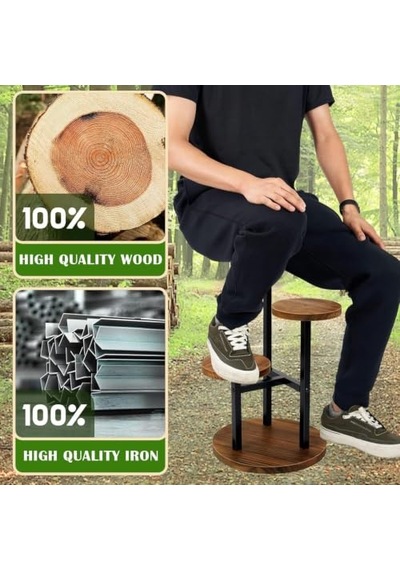 Çiçeklik 3 Raflı Saksılık Dekoratif 3 Raflı Çiçeklik Metal Doğal Ahşap Saksılık Çiçek Rafı Daire Model Diğer