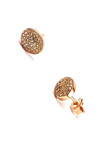 Zirkon Taşlı Gümüş Üzerine Rose Altın Kaplama Küpe N11.99831