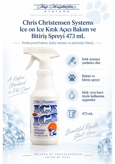 Chris Christensen Systems Ice On Icekedi Ve Köpek Kıtık Açıcı Bakım Ve Bitiriş Spreyi 473 Ml