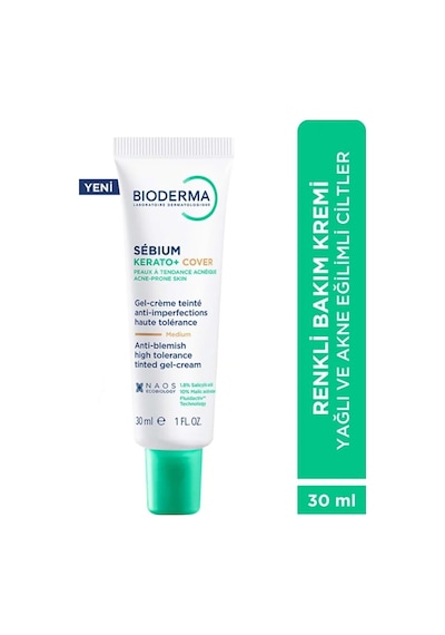 Bioderma Sebium Kerato+ Cover Renkli Krem Medium 30 Ml