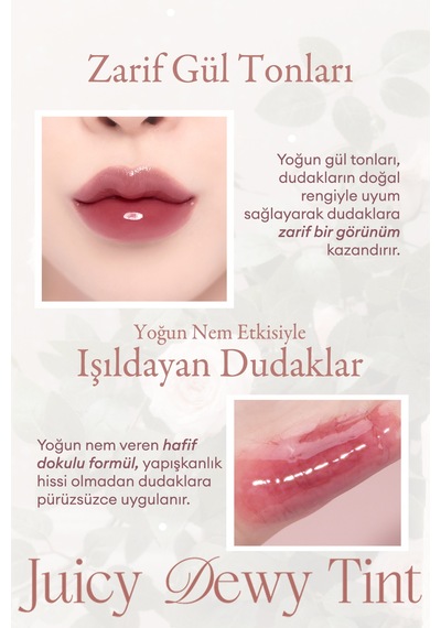 Dasique Yoğun Parlaklık Ve Canlı Renkler Sunan Kalıcı Tint Juicy Dewy Tint 26 Rose Black Tea 26 Rose Black Tea