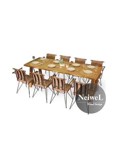 Neiwel Dore Doğal Ahşap Mutfak Ve Yemek Masası-70-120 Açık Ceviz