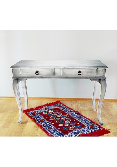 Masifart Samir 100 Cm Beyaz Eskitme Dresuar Çekmeceli Makyaj Masa Beyaz
