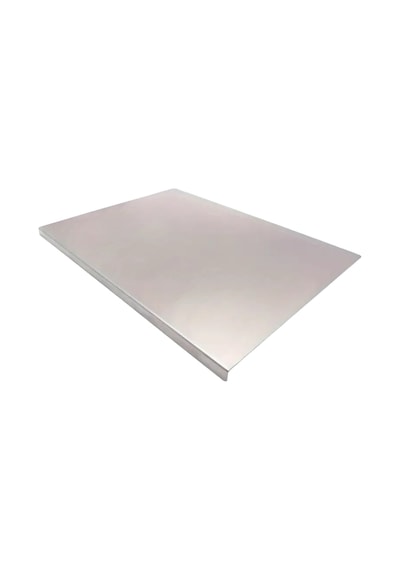 Paslanmaz Çelik 60 X 50 Cm Metal Tezgah Koruyucu L Büküm Çok Amaçlı Kesme Tahtası Gri