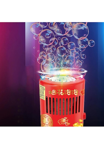 Işıklı Ve Müzikli Otomatik Baloncuk Makinesi 2 Adet Solüsyon + Sticker Hediyeli Bubble Machine 3+ Yaş Kırmızı