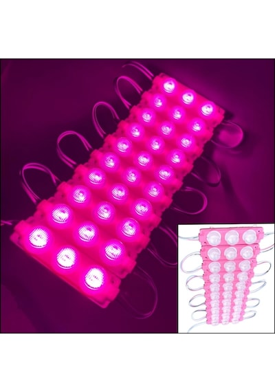 3 Ledli Modül Led Pembe 10 Adet