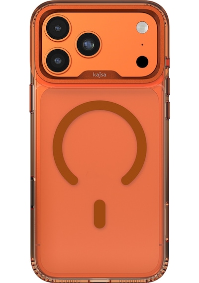 Apple Uyumlu iPhone 17 Pro Kılıf M-safe Şarj Özellikli Airbagli O-ring Şeffaf Kajsa Trans Shield Kapak Turuncu Turuncu