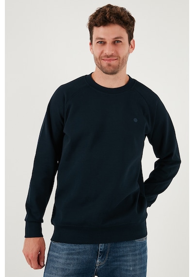 Buratti Streç Pamuklu Relaxed Fit Bisiklet Yaka 2'Li Paket Erkek Sweat 5901210S2 Haki-Lacivert