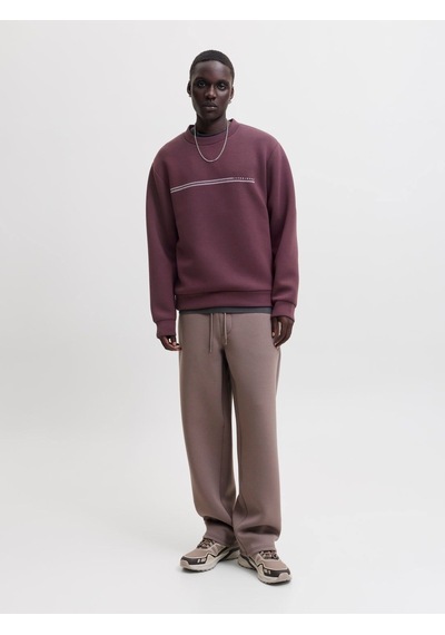 Jack & Jones Jcofusion Scuba Crew Neck Sn Erkek Sweatshirt-33802 Bordo