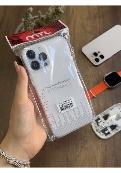 Apple iPhone 13 Pro Max Uyumlu Süper İnce Mat Ultra Thin Silikon Kılıf Buzlu Beyaz