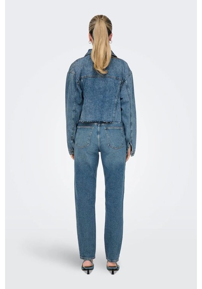 Only Kadın Onlemıly Yüksek Bel Düz Kesim Jean Pantolon 15302428 Koyu Mavi Koyu Mavi