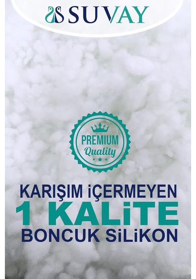 Boncuk Silikon Yastık 2'li 50x70 Cm 900 Gram Silikonlu Elyaf Dolgulu Beyaz Yastık