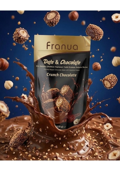 Franua Crunch Fındık Kremalı Belçika Çikolatalı Hurma 125 G