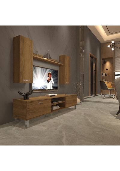 Decoraktiv Eko 5d Mdf Dvd Krom Ayaklı Tv Ünitesi Tv Sehpası Pera