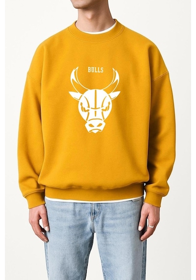 Benroma Chıcago Bulls Baskılı Unisex Sweatshırt Çok Renkli