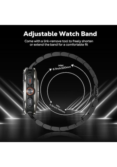 Samsung Galaxy Watch 7 Ultra 47mm Uyumlu Paslanmaz Çelik Akıllı Saat Kordonu Metal Toka