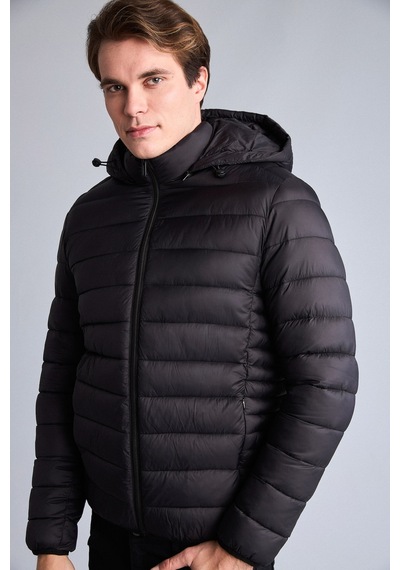 Defacto Su İtici Kapüşonlu Slim Fit Şişme Mont N4661az26aubk27 Siyah-bk27
