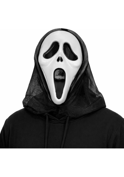 Mey İthalat Kapşonlu Çığlık Maskesi Scream Maskesi - Hayalet Maskesi 33x21 Cm "