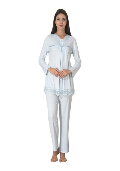 Effortt Lohusa Pijama Takımı Mavi - 4032 Mavi