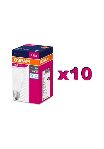 Osram 8,5 Wat E-27 Beyaz Işık Enerji Tasarruflu LED Ampul 10 Adet
