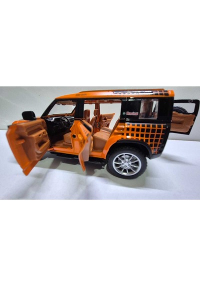 Diecast Model Metal Oyuncak Araba Land Rover Jip Defender Modifiyeli Koleksiyon Jeep 20cm Suv Oranj Diğer