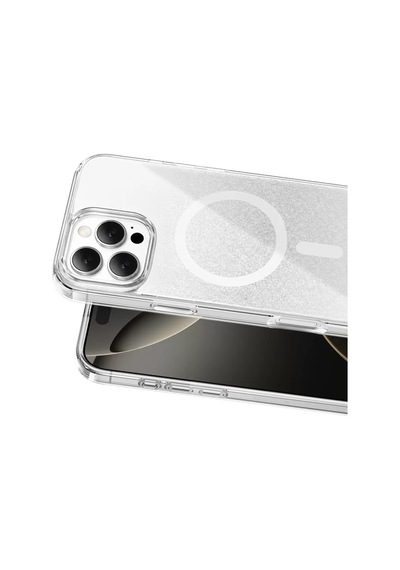Onegif Apple İphone 16 Pro Max Sora Simli Magsafe Kapak - Beyaz