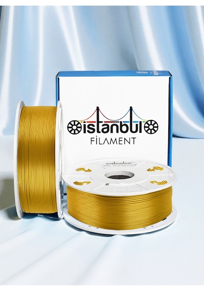 İstanbul Filament 3d Baskı Pla Filament Gold Renk 1 Kg Ø 1,75mm 0,05 Mm Bambu Lab Uyumlu 1.75mm