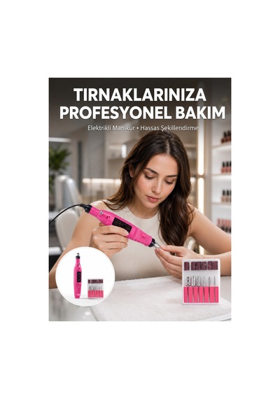 Elektrikli Profesyonel Manikür Pedikür Seti Değiştirilebilir Başlık Seçeneği Yeni Nesil Çok Renkli