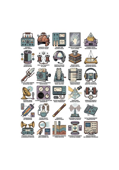 30 Adet Retro Parapsikoloji Cihazları Sticker Seti - Laptop, Defter, Ajanda İçin Çok Renkli