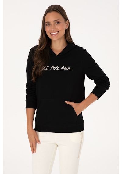U.S. Polo Assn. Kadın Siyah Kapüşonlu Sweatshırt 50313559-VR046