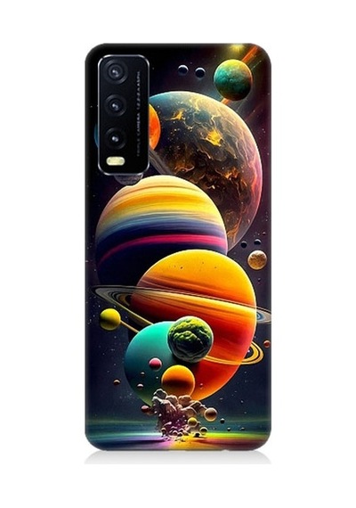 Vivo Y20 Uyumlu Gezegenler Ve Büyük Patlama Desenli Silikon Kılıf
