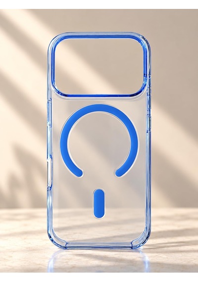 Premium Tpu Şeffaf Mavi Kılıf İphone 18 Pro İle Uyumlu-magsafe