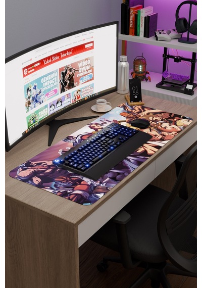 Street Fighter Kaymaz Dikişli Kauçuk Oyuncu Mousepad V2 - 90x40 Xxl Gaming Mouse Pad Fare Altlığı