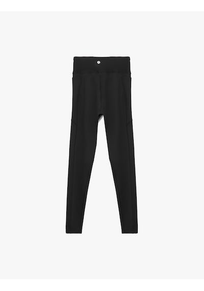 Koton Yüksek Bel Cep Detaylı Slim Fit Spor Tayt Siyah 6wak40138nk SiYAH