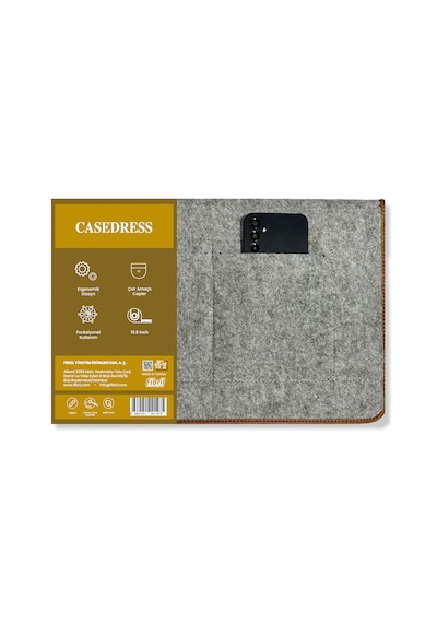 Casedress Keçe Laptop Ve Evrak Çantası Gri