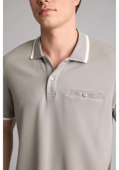 Defacto Regular Fıt Polo Yaka Kısa Kollu Polo Tişört G7063ax26smgr368 Gri-gr368