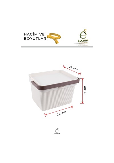 Kapaklı Çok Amaçlı Saklama Kutusu Sepet Organizer 6 Litre Oyuncak Banyo Mutfak Düzenleyici Renkli