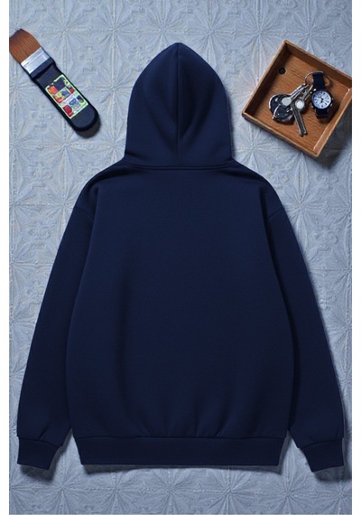 Uyguntarz Unisex Good Days Baskılı Oversize Sweatshirt Lacivert