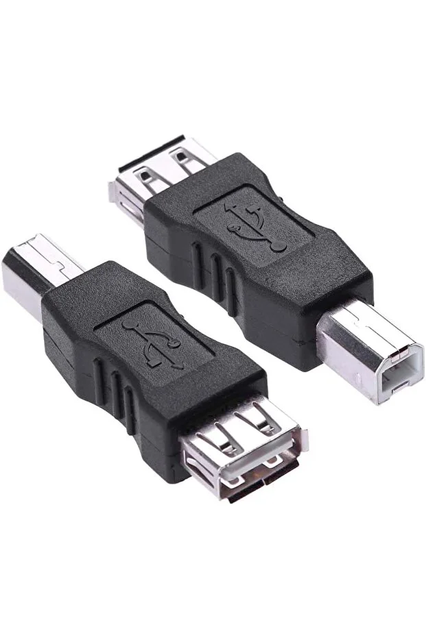 Usb-b Printer Erkek To Usb-a Dişi Adaptör Usb Yazıcı Çevirici Adaptör Kare Uç Usb Printer Aparat Black