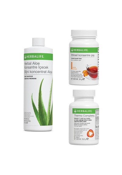 Herbalife Aloe Vera, Thermo Complete Ve Şeftali 50gr Çay Birer Adet