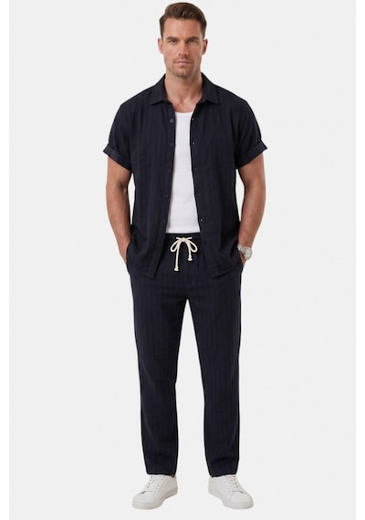 Deep Sea Deepsea Lacivert Slim Fit Çizgi Dokulu Keten Görünümlü Kısa Kol Erkek Spor Gömlek 2602648 Deep Sea Deepsea Lacivert Slim Fit Çizgi Dokulu Keten Görünümlü Kısa Kol Erkek Spor Gömlek 2602648