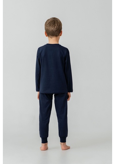 U.S. Polo Assn. Erkek Çocuk Pijama Takımı Baskılı Lacivert Uzun Kol Pijama Takımı Us2638-c-v1 Us2638-c-v1