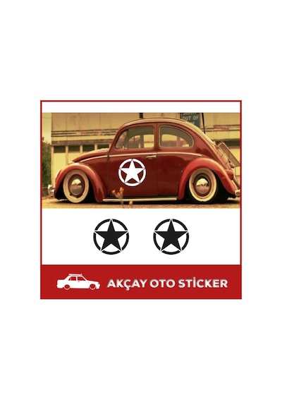 Army Star Yıldız Sticker (1 Adet) Yıldız Oto Sticker Araç Sticker