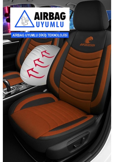 Panther Serisi Keten Kumaş Oto Koltuk Kılıfı Hyundai İ20-i30-accent-blue-era-getz Uyumlu Taba