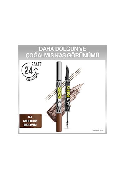 Maybelline New York Brow Insert Çift Uçlu Kaş Kalemi 04 Medium Brown