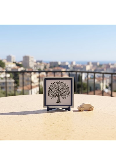 Hayat Ağacı Motifli Zarif Dekoratif Obje, Ev Ve Ofisiniz İçin Modern Ve Anlamlı Bir Detay 10x10 Cm
