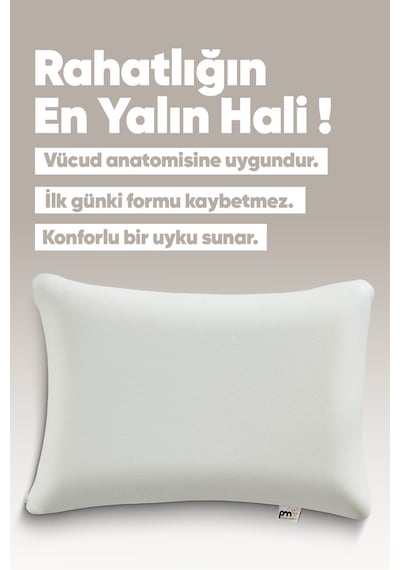 Termal Visko Yastık Isı Dengeleyici - Akıllı Lüx Visco Yastık - Isı Hafızalı Tombul Ortopedik Yastık Beyaz