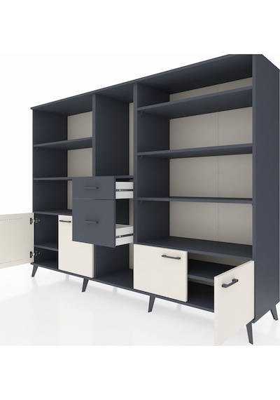 Hyperion Dolap 10 Raflı 2 Çekmeceli 4 Kapaklı 220x44x163 Antrasit Antrasit-aytaşı/antrasit Hyperion Dolap 10 Raflı 2 Çekmeceli 4 Kapaklı 220x44x163 Antrasit Antrasit-aytaşı/antrasit